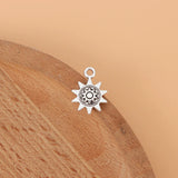 100pcs Tibetan Silver Sun Flower Charms Pendants for Jewelry Making