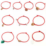 100pcs Heart/Cat Charm Bracelet Diy Jewelry Red String Couple Bracelets