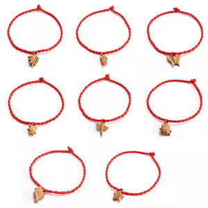 100pcs Heart/Cat Charm Bracelet Diy Jewelry Red String Couple Bracelets