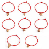 100pcs Heart/Cat Charm Bracelet Diy Jewelry Red String Couple Bracelets