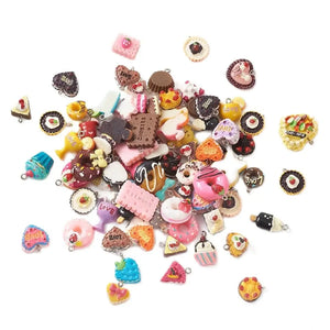 100 Resin Food Charms Pendants DIY Necklace Earring