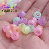 100pcs Luminous Acrylic Beads 6*9mm Big Hole Glow In The Dark Spacer Beads