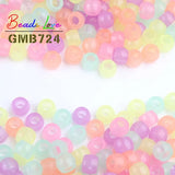 100pcs Luminous Acrylic Beads 6*9mm Big Hole Glow In The Dark Spacer Beads