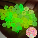 100pcs Luminous Acrylic Beads 6*9mm Big Hole Glow In The Dark Spacer Beads