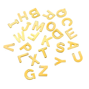 100pcs Stainless Steel A-Z 26 Letter Pendant Antique Steel for Bracelet Necklace