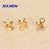 100pcs Copper Pendant Clasps Eye Pins Hooks Beads Cap For Jewelry