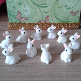 100pcs Rabbits Resin Bunny Ornament DIY Landscaping Fairy Decoration