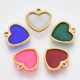 100pcs Heart Blank Tag Pendants for Necklace DIY Making, 12x12x1.5mm