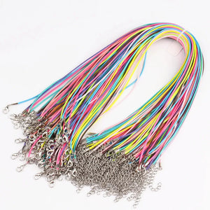 100pcs Mix 1.5mm Wax Cord Necklace for DIY Craft Jewelry