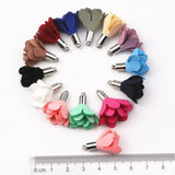 100pcs 25mm Flower Suede Tassel Charms for Jewelry Making DIY