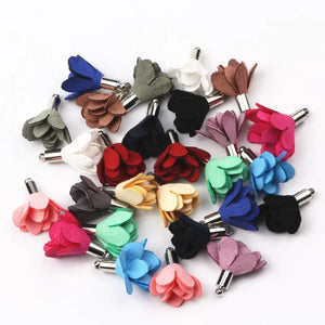 100pcs 25mm Flower Suede Tassel Charms for Jewelry Making DIY