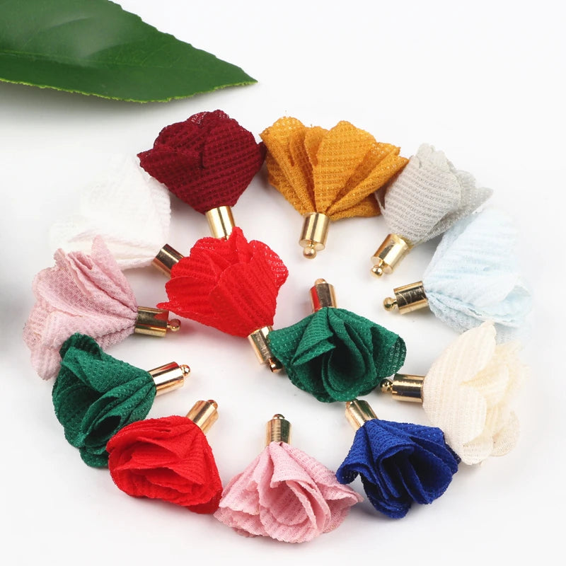 100pcs Mix 30mm Flower Tassel DIY Jewelry Findings