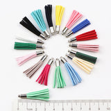 100pcs Mix 35mm Suede Tassel Keychain Cellphone Charms DIY Accessories