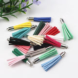 100pcs Mix 35mm Suede Tassel Keychain Cellphone Charms DIY Accessories