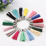 100pcs Mix 35mm Suede Tassel Keychain Cellphone Charms DIY Accessories