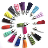 100pcs 38mm Leather Tassel Mix for Keychain Cellphone Jewelry Charms