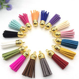 100pcs 38mm Leather Tassel Mix for Keychain Cellphone Jewelry Charms