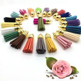 100pcs 38mm Leather Tassel Mix for Keychain Cellphone Jewelry Charms