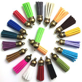 100pcs 38mm Leather Tassel Mix for Keychain Cellphone Jewelry Charms