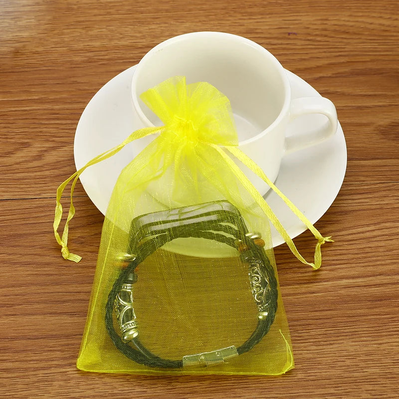 100pcs Organza Bag Wedding Party Gift Pouches 7x9 9x12 10x15cm