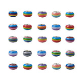 100pcs Resin Striped Large Hole Rondelle European Beads - 14x8~8.5mm