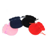 100pcs Mix-Color Round Velvet Drawstring Ring Jewelry Bag & Pouches