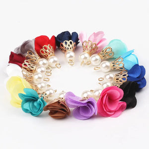 100pcs Mix Colors Flower Beads Cap Pendant Tassels/Brush Earrings Jewelry