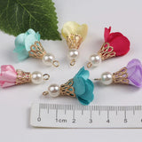100pcs Mix Colors Flower Beads Cap Tassels For Earring Findings