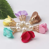 100pcs Mix Colors Flower Beads Cap Tassels For Earring Findings