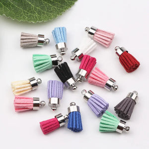 100pcs Mix Colors Suede Small Tassel For Keychain DIY Jewelry Making