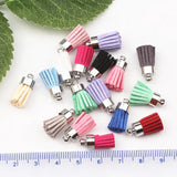 100pcs Mix Colors Suede Small Tassel For Keychain DIY Jewelry Making
