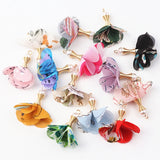 100pcs Mix Cloth Flower Tassel Charms for Necklace Bracelet Making