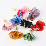 100pcs Mix Cloth Flower Tassel Charms for Necklace Bracelet Making