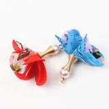100pcs Mix Cloth Flower Tassel Charms for Necklace Bracelet Making