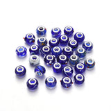 100pcs Mix Pattern Lampwork European Beads Large Hole Rondelle Beads