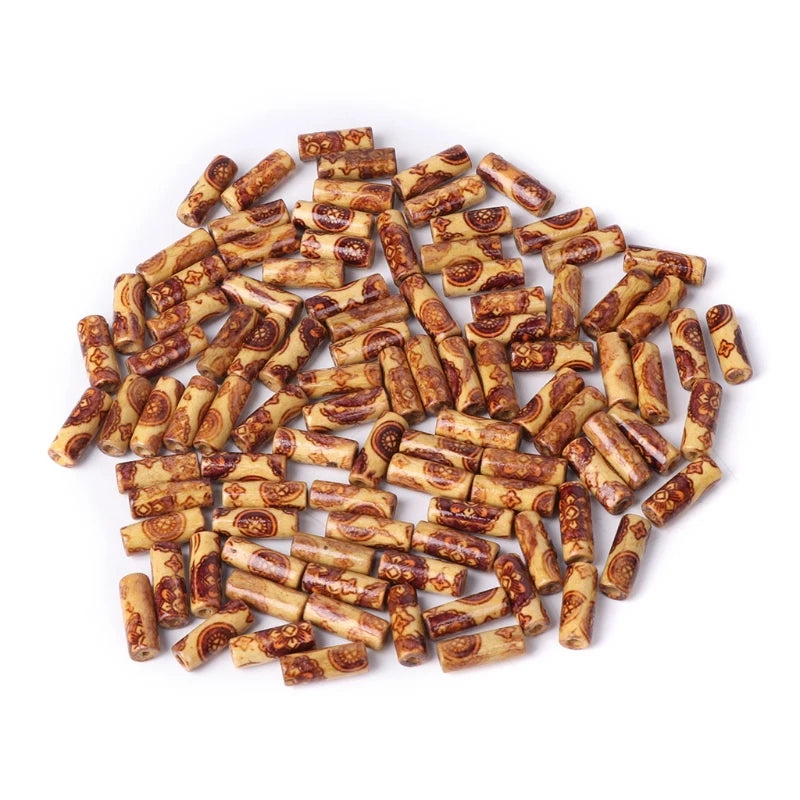 100pcs Mixed Wooden Beads for Bracelet DIY Crafts