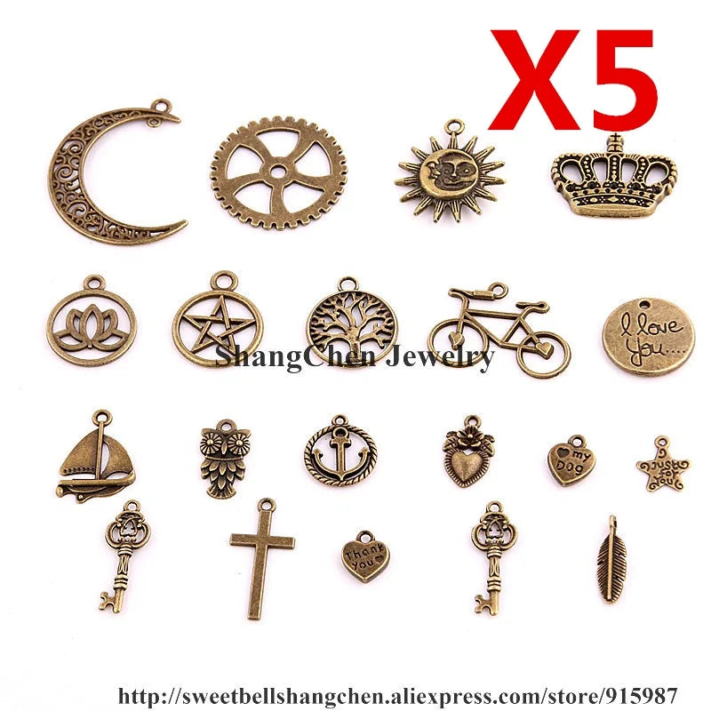 100pcs Mixed Charms Pendants for Jewelry Making DIY H3002-1