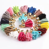 100pcs Mixed 28mm Small Suede Tassels Caps DIY Charms