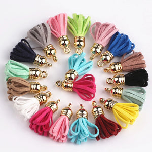 100pcs Mixed 28mm Small Suede Tassels Caps DIY Charms