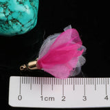 100pcs Mixed 32mm Satin Flower Tassels Earring Findings DIY Jewelry Making