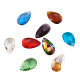100pcs Mixed Faceted Glass Drop Pendants for DIY Jewelry Making