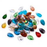 100pcs Mixed Faceted Glass Drop Pendants for DIY Jewelry Making