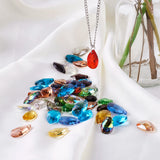 100pcs Mixed Faceted Glass Drop Pendants for DIY Jewelry Making