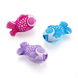 100pcs Mixed Fish Acrylic Beads Sea Animal Series Spacer Charm Beads