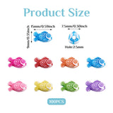 100pcs Mixed Fish Acrylic Beads Sea Animal Series Spacer Charm Beads