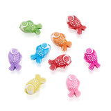 100pcs Mixed Fish Acrylic Beads Sea Animal Series Spacer Charm Beads
