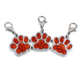 100pcs Mixed Bling Enamel Cat Dog/Bear Paw Prints Key Chain