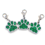 100pcs Mixed Bling Enamel Cat Dog/Bear Paw Prints Key Chain