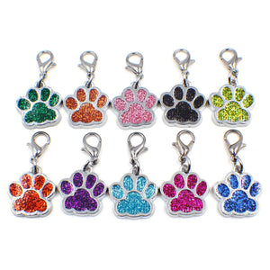 100pcs Mixed Bling Enamel Cat Dog/Bear Paw Prints Key Chain