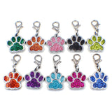 100pcs Mixed Bling Enamel Cat Dog/Bear Paw Prints Key Chain